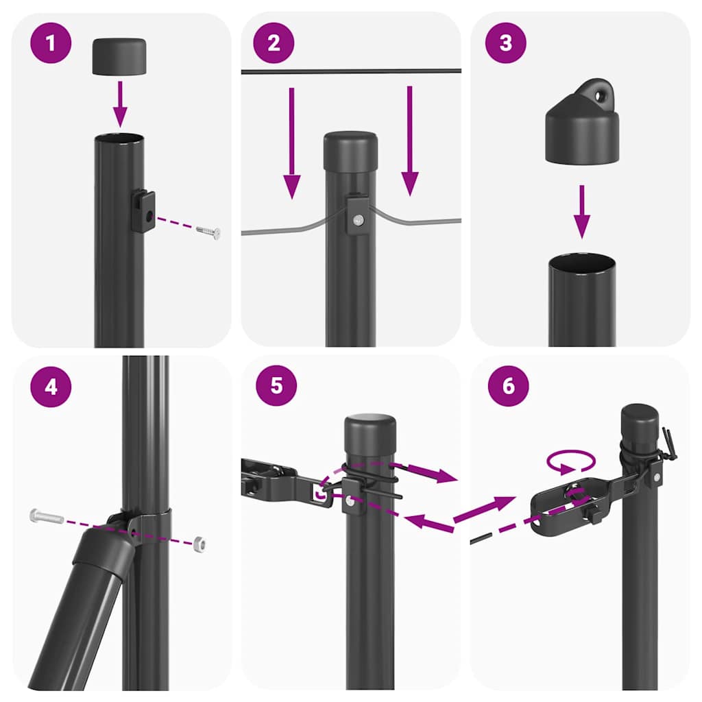 Fence Post Other 26 pcs Grey 3.2 x 3.2 x 100 cm Steel