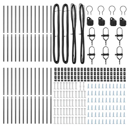 Fence Post 26 pcs Grey 3.2 x 3.2 x 150 cm Steel