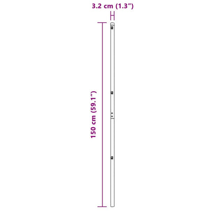 Fence Post Other 52 pcs Grey 3.2 x 3.2 x 150 cm Steel