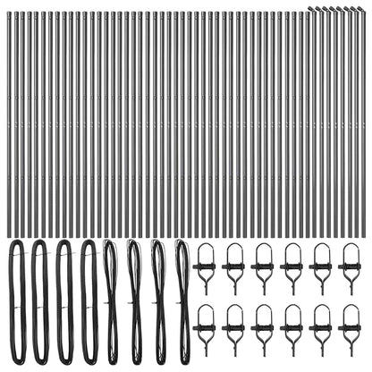 Fence Post Other 52 pcs Grey 3.2 x 3.2 x 170 cm Steel