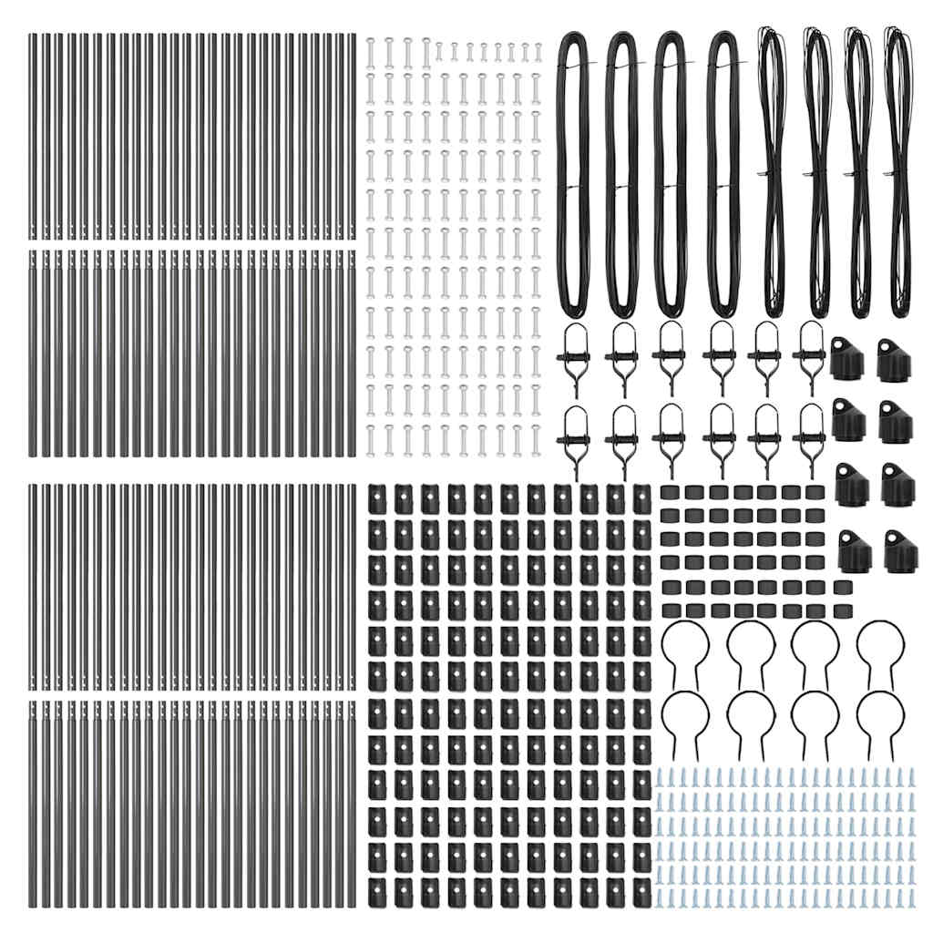 Fence Post Other 52 pcs Grey 3.2 x 3.2 x 170 cm Steel