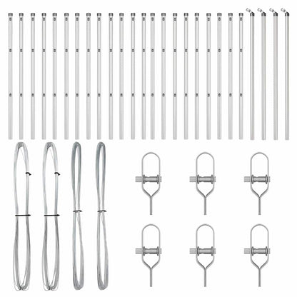 Fence Post Other 26 pcs Silver 3.2 x 3.2 x 80 cm Steel