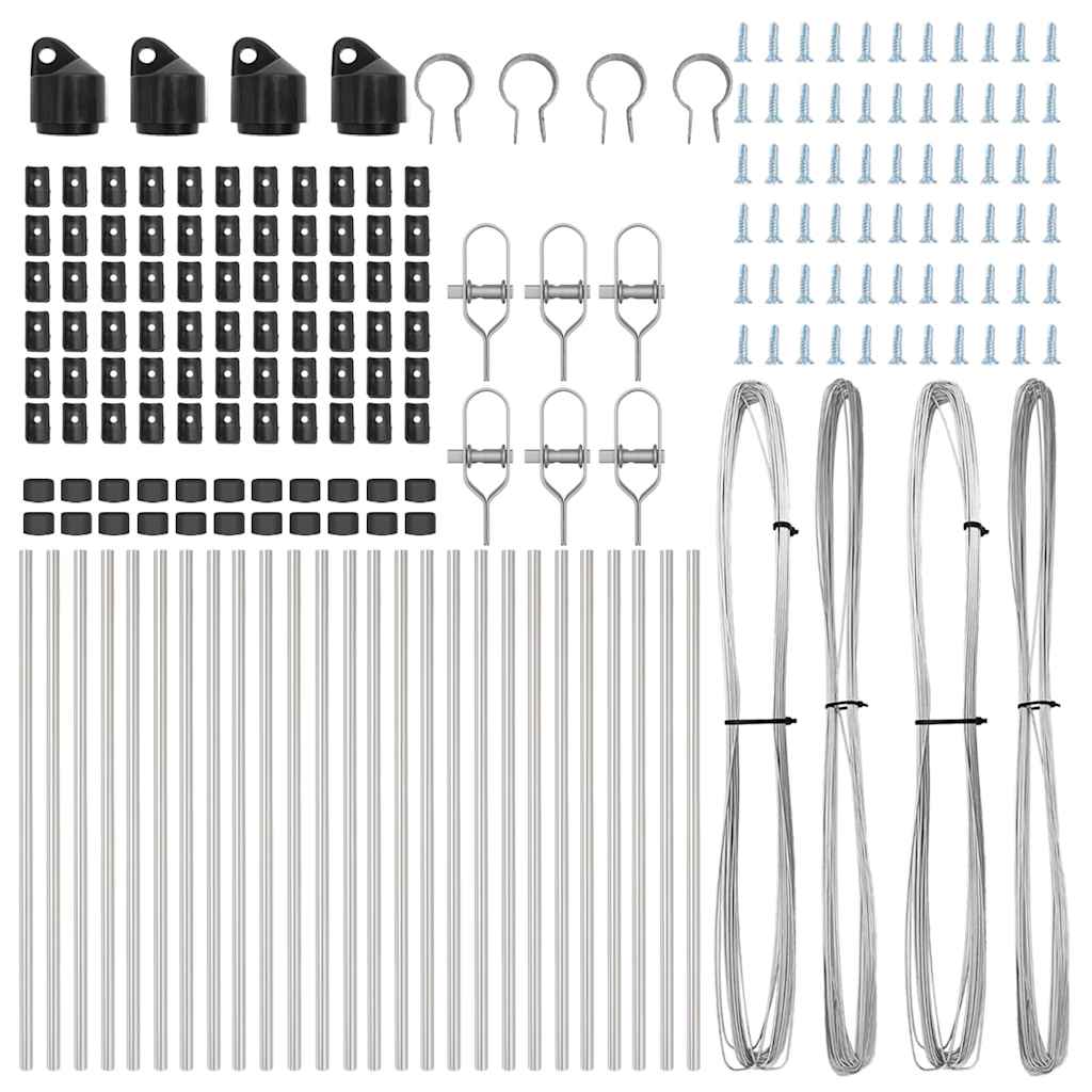 Fence Post Other 26 pcs Silver 3.2 x 3.2 x 80 cm Steel