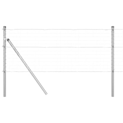 Fence Post Other 52 pcs Silver 3.2 x 3.2 x 100 cm Steel