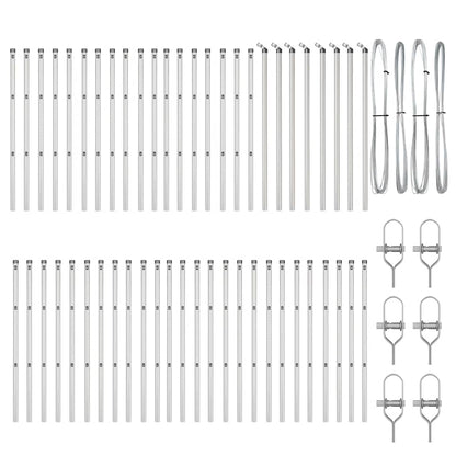 Fence Post Other 52 pcs Silver 3.2 x 3.2 x 100 cm Steel
