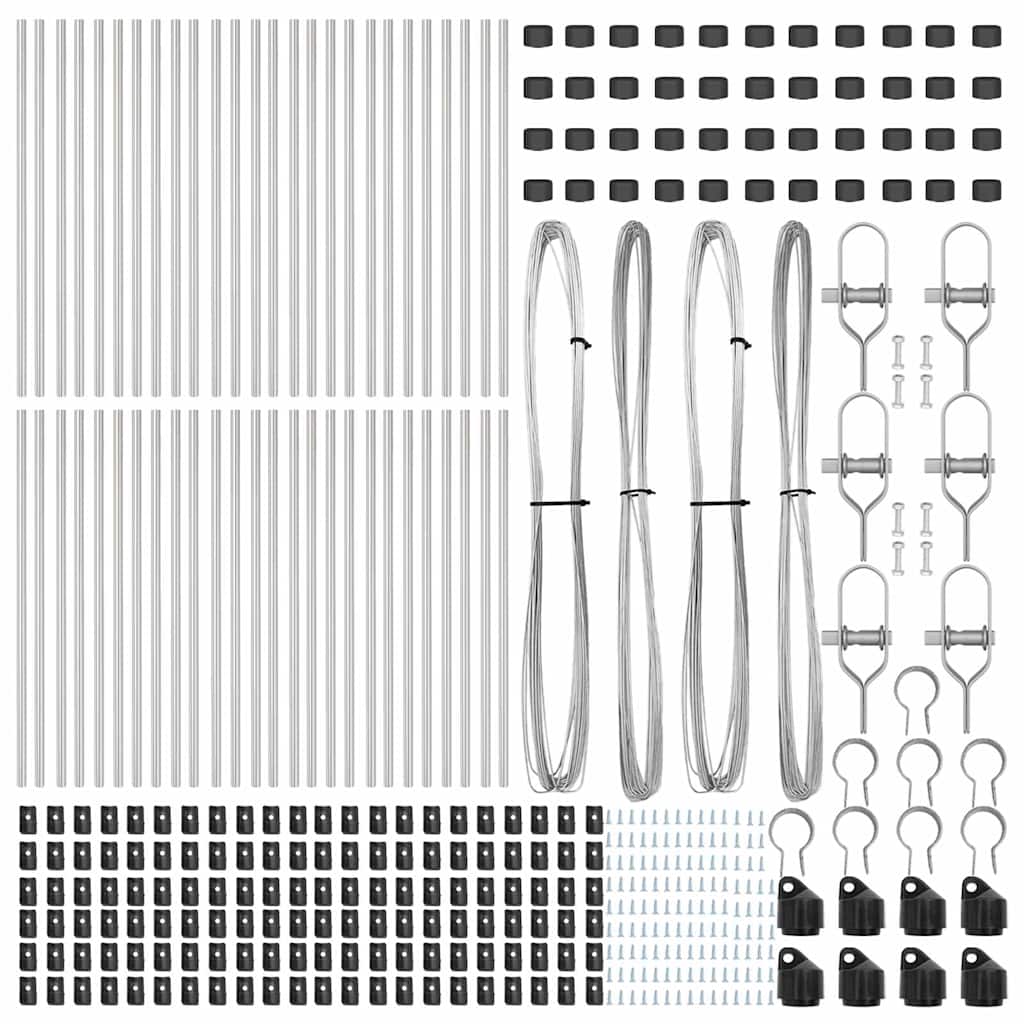 Fence Post Other 52 pcs Silver 3.2 x 3.2 x 100 cm Steel