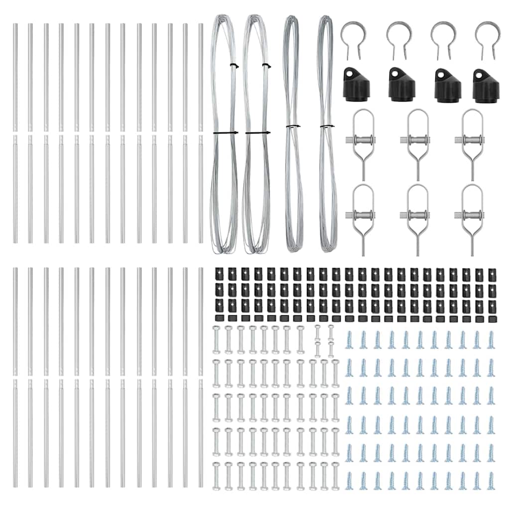 Fence Post Other 26 pcs Silver 3.2 x 3.2 x 200 cm Steel