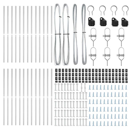Fence Post Other 26 pcs Silver 3.2 x 3.2 x 200 cm Steel
