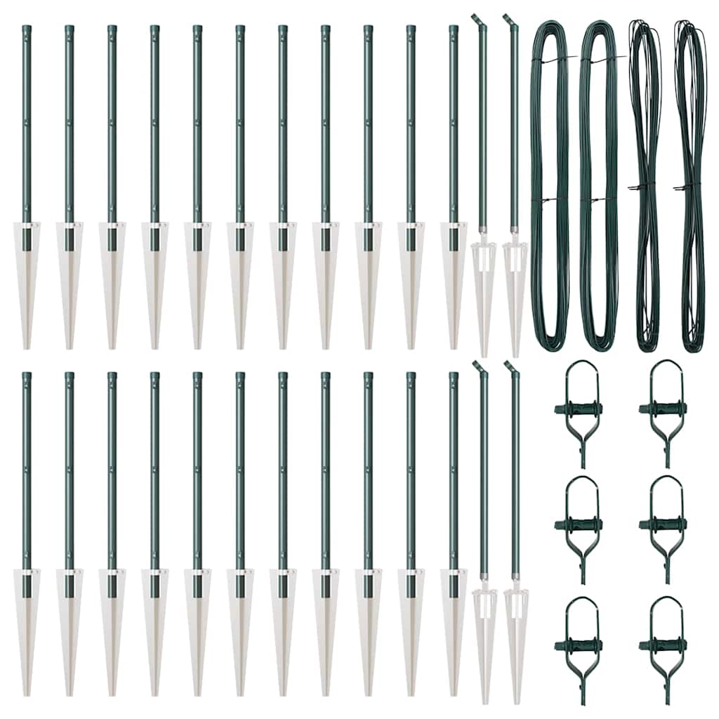 Fence Post Other 26 pcs Silver 3.2 x 3.2 x 80 cm Steel