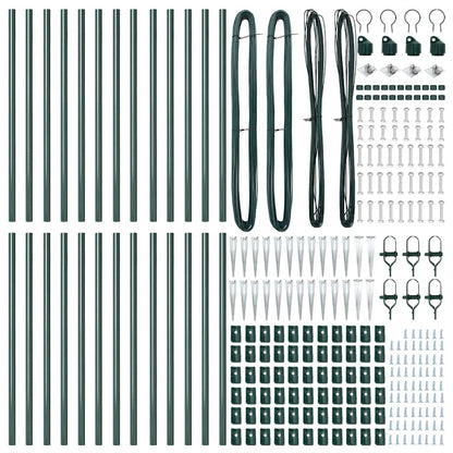 Fence Post Other 26 pcs Silver 3.2 x 3.2 x 80 cm Steel