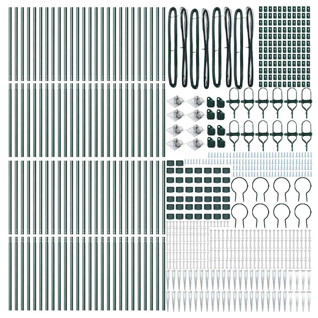 Fence Post Other 52 pcs Silver 3.2 x 3.2 x 140 cm Steel