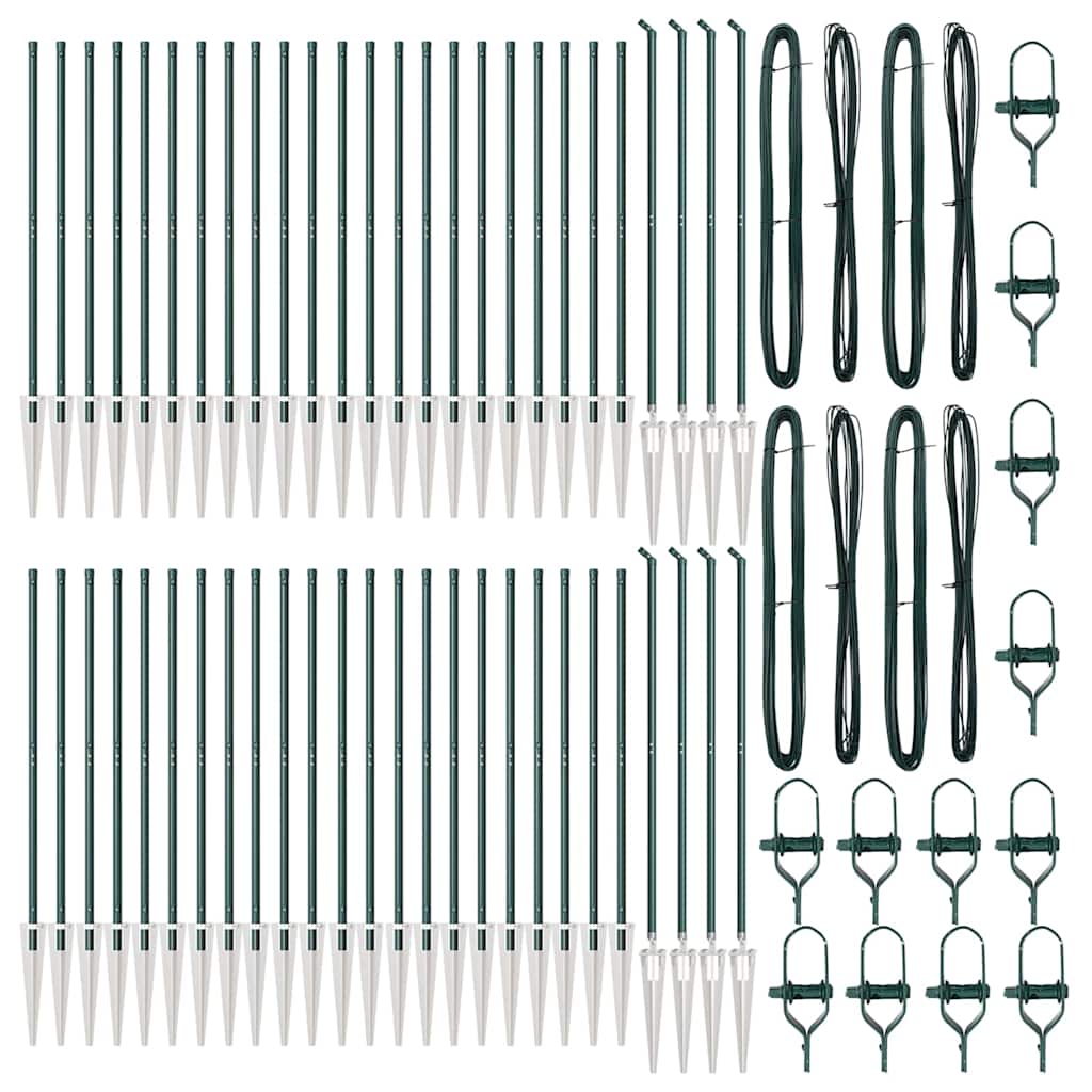 Fence Post Other 52 pcs Silver 3.2 x 3.2 x 160 cm Steel