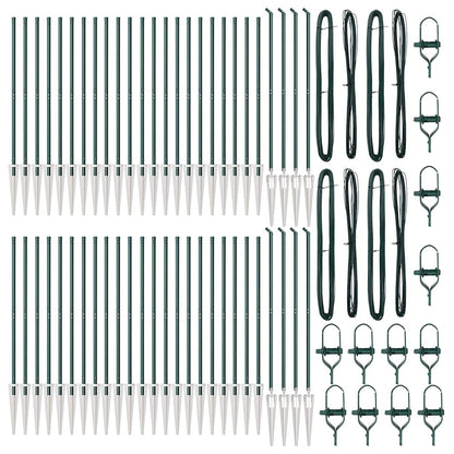 Fence Post Other 52 pcs Silver 3.2 x 3.2 x 160 cm Steel