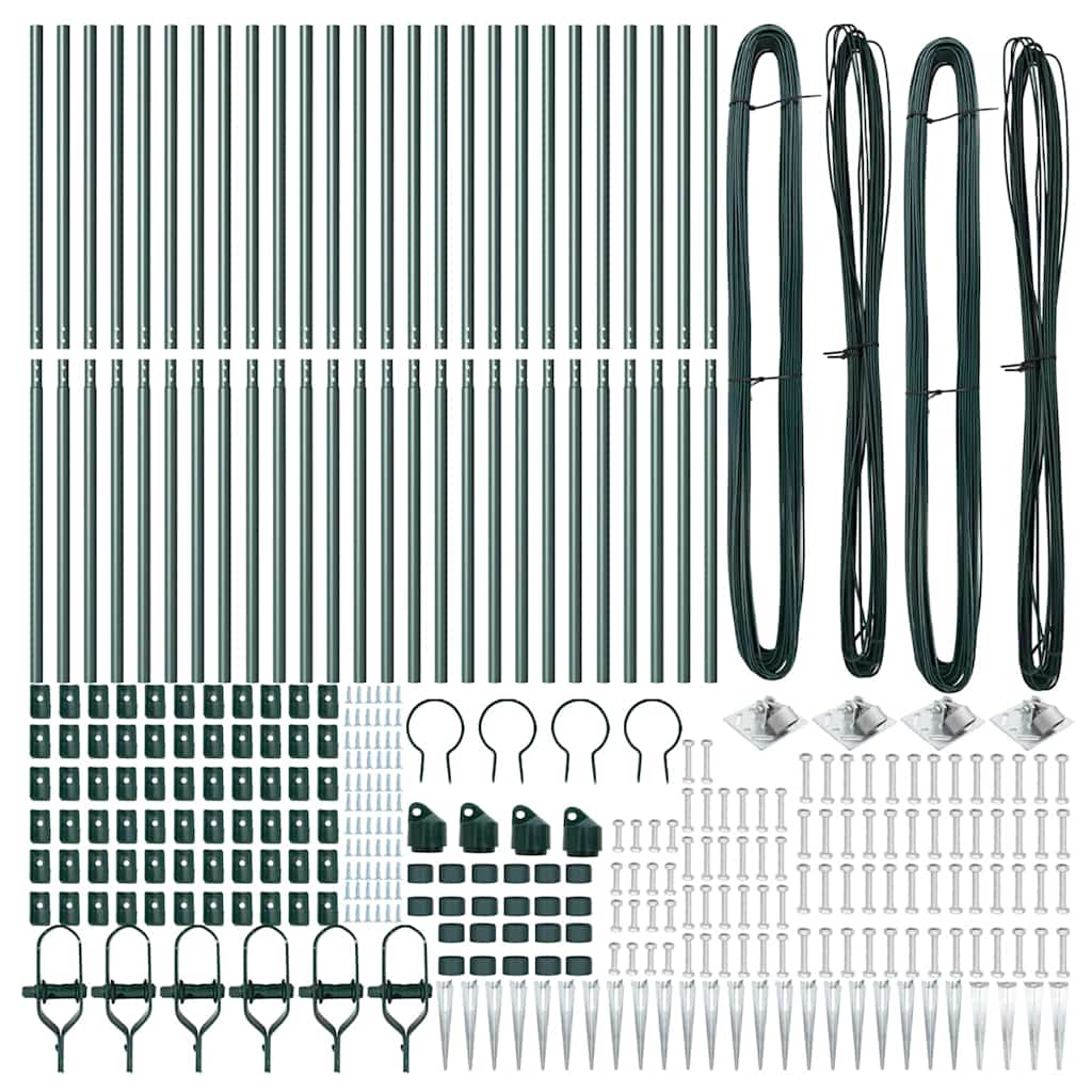 Fence Post Other 26 pcs Silver 3.2 x 3.2 x 170 cm Steel