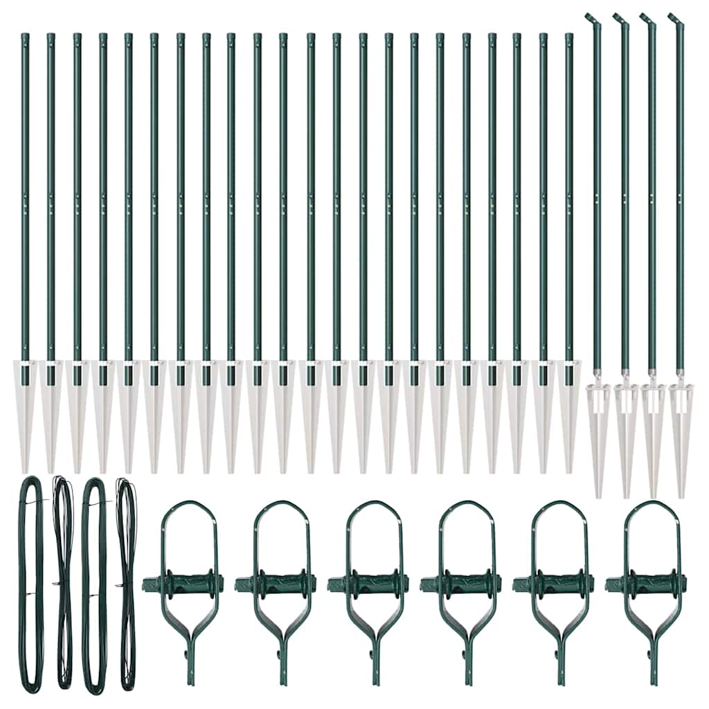 Fence Post Other 26 pcs Silver 3.2 x 3.2 x 180 cm Steel
