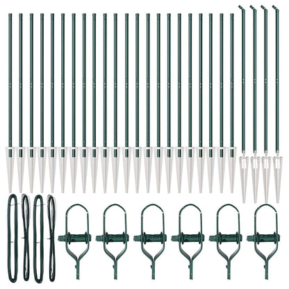 Fence Post Other 26 pcs Silver 3.2 x 3.2 x 180 cm Steel