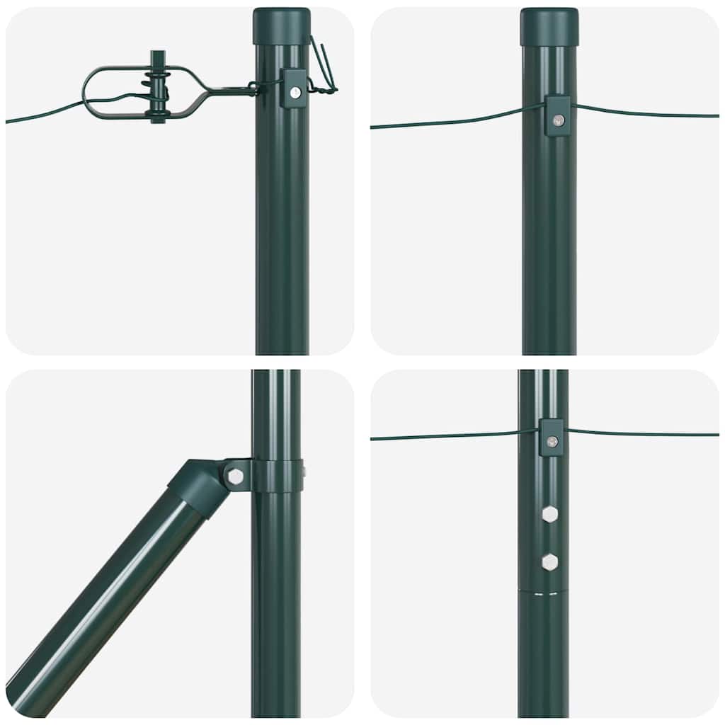Fence Post Other 52 pcs Silver 3.2 x 3.2 x 180 cm Steel
