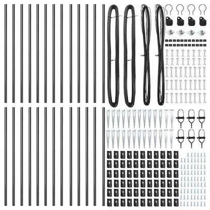 Fence Post Other 26 pcs Silver 3.2 x 3.2 x 100 cm Steel