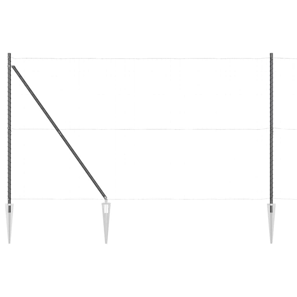 Fence Post Other 26 pcs Silver 3.2 x 3.2 x 180 cm Steel
