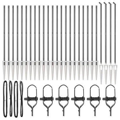 Fence Post Other 26 pcs Silver 3.2 x 3.2 x 180 cm Steel