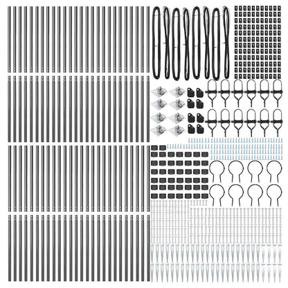 Fence Post Other 52 pcs Silver 3.2 x 3.2 x 180 cm Steel