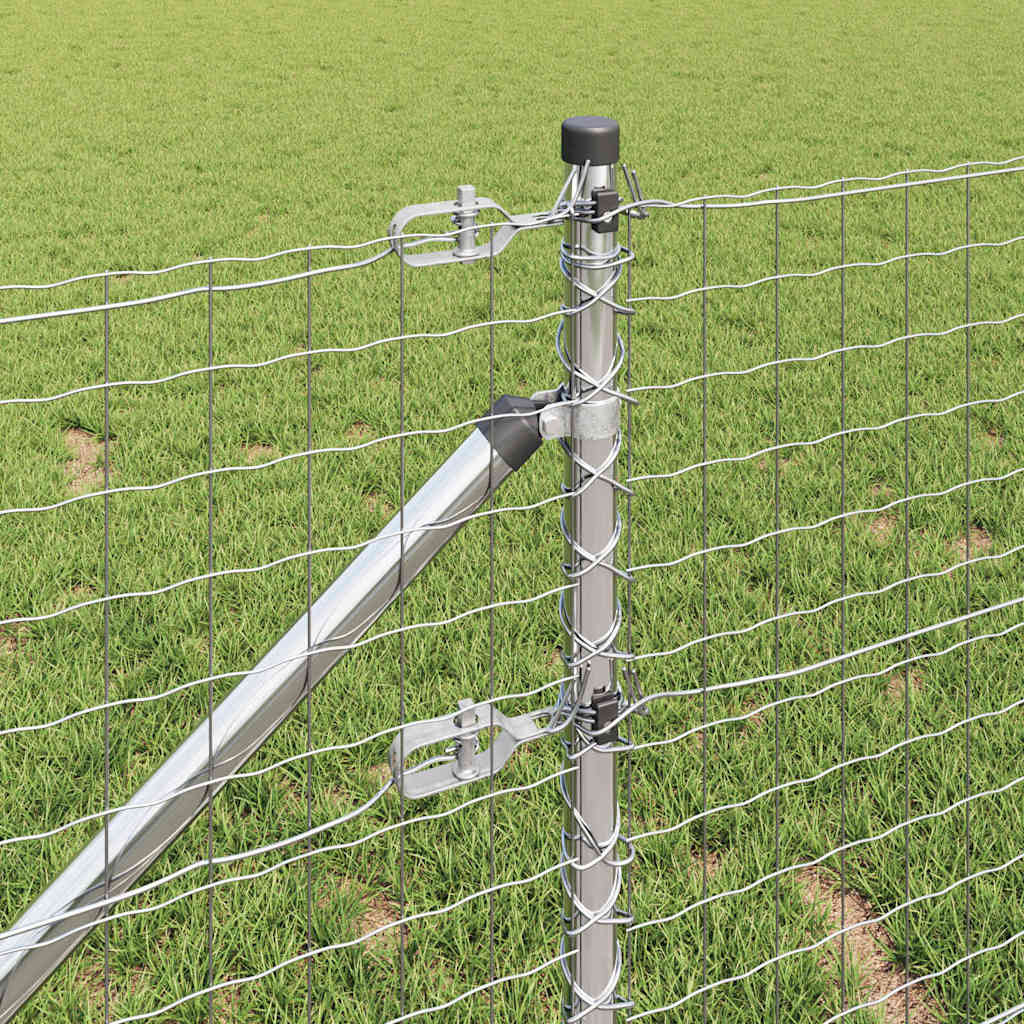 Fence Post Other 26 pcs Silver 3.2 x 3.2 x 80 cm Steel