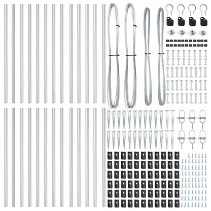 Fence Post Other 26 pcs Silver 3.2 x 3.2 x 80 cm Steel