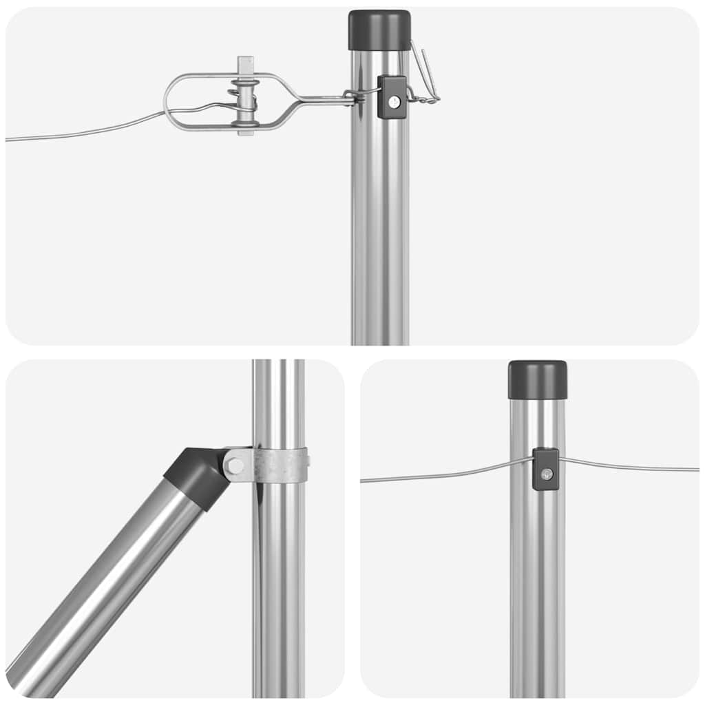 Fence Post Other 52 pcs Silver 3.2 x 3.2 x 80 cm Steel