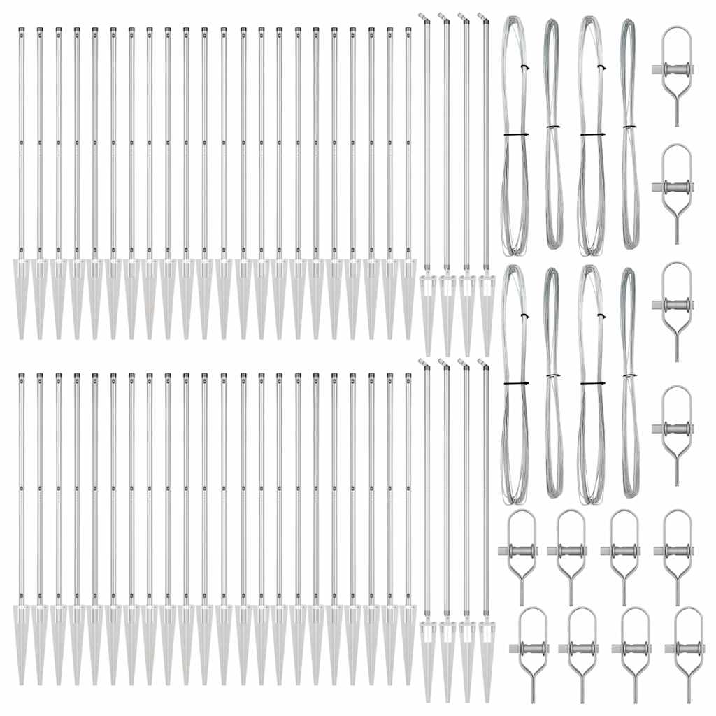 Fence Post Other 52 pcs Silver 3.2 x 3.2 x 80 cm Steel
