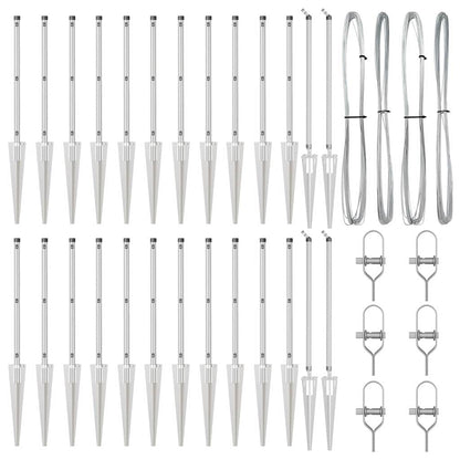 Fence Post 26 pcs Silver 3.2 x 3.2 x 100 cm Steel