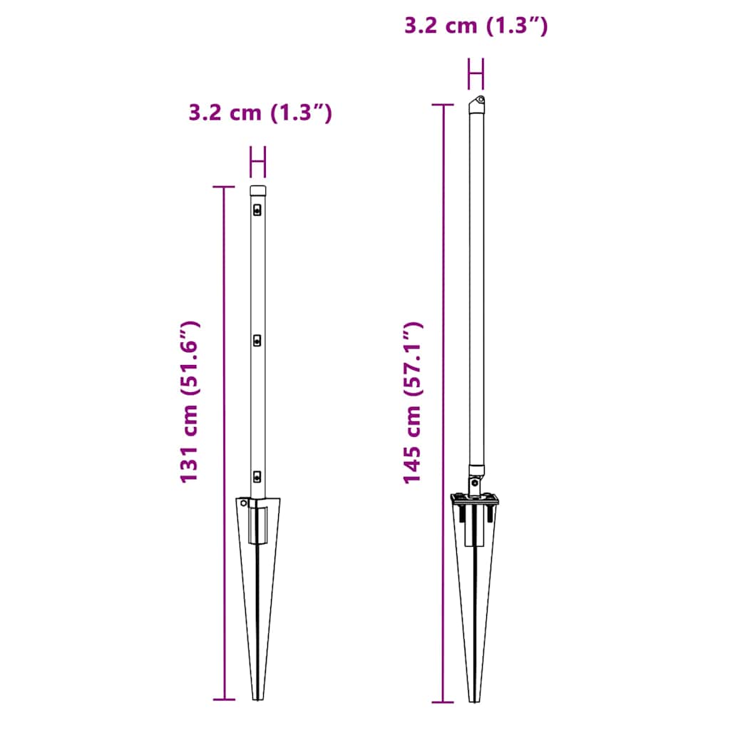 Fence Post 26 pcs Silver 3.2 x 3.2 x 100 cm Steel