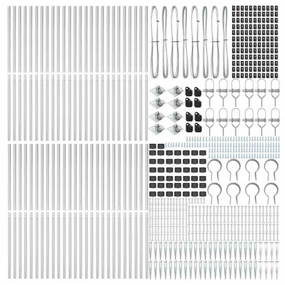 Fence Post Other 52 pcs Silver 3.2 x 3.2 x 100 cm Steel