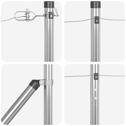 Fence Post Other 26 pcs Silver 3.2 x 3.2 x 140 cm Steel