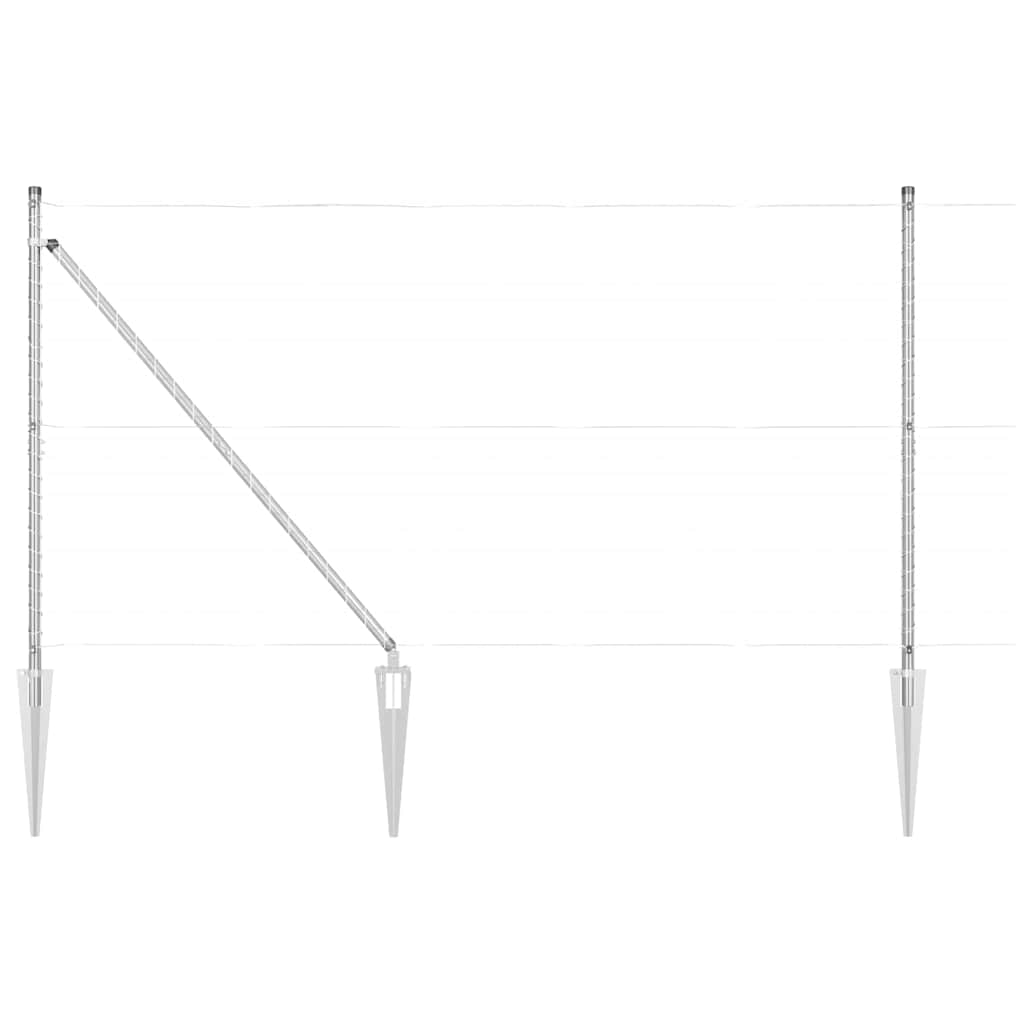 Fence Post Other 26 pcs Silver 3.2 x 3.2 x 140 cm Steel