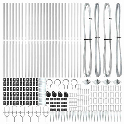 Fence Post Other 26 pcs Silver 3.2 x 3.2 x 140 cm Steel