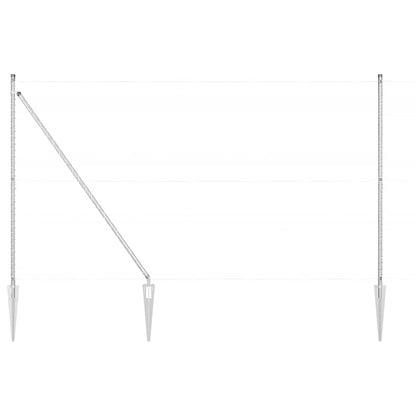 Fence Post Other 52 pcs Silver 3.2 x 3.2 x 170 cm Steel