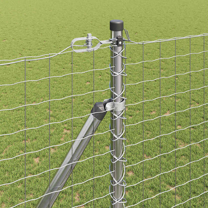 Fence Post Other 26 pcs Silver 3.2 x 3.2 x 180 cm Steel