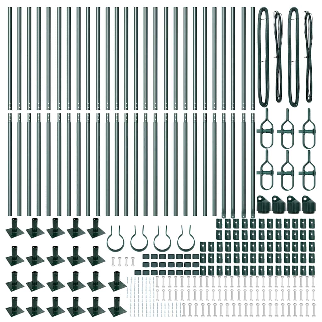 Fence Post Other 26 pcs Silver 3.2 x 3.2 x 83.5 cm Steel