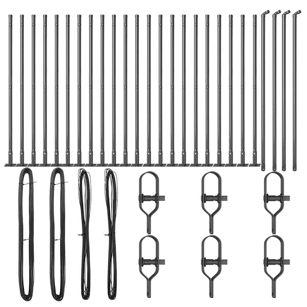 Fence Post Other 26 pcs Silver 3.2 x 3.2 x 50 cm Steel