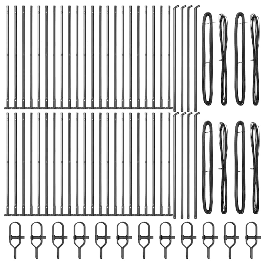 Fence Post Other 52 pcs Silver 3.2 x 3.2 x 70 cm Steel