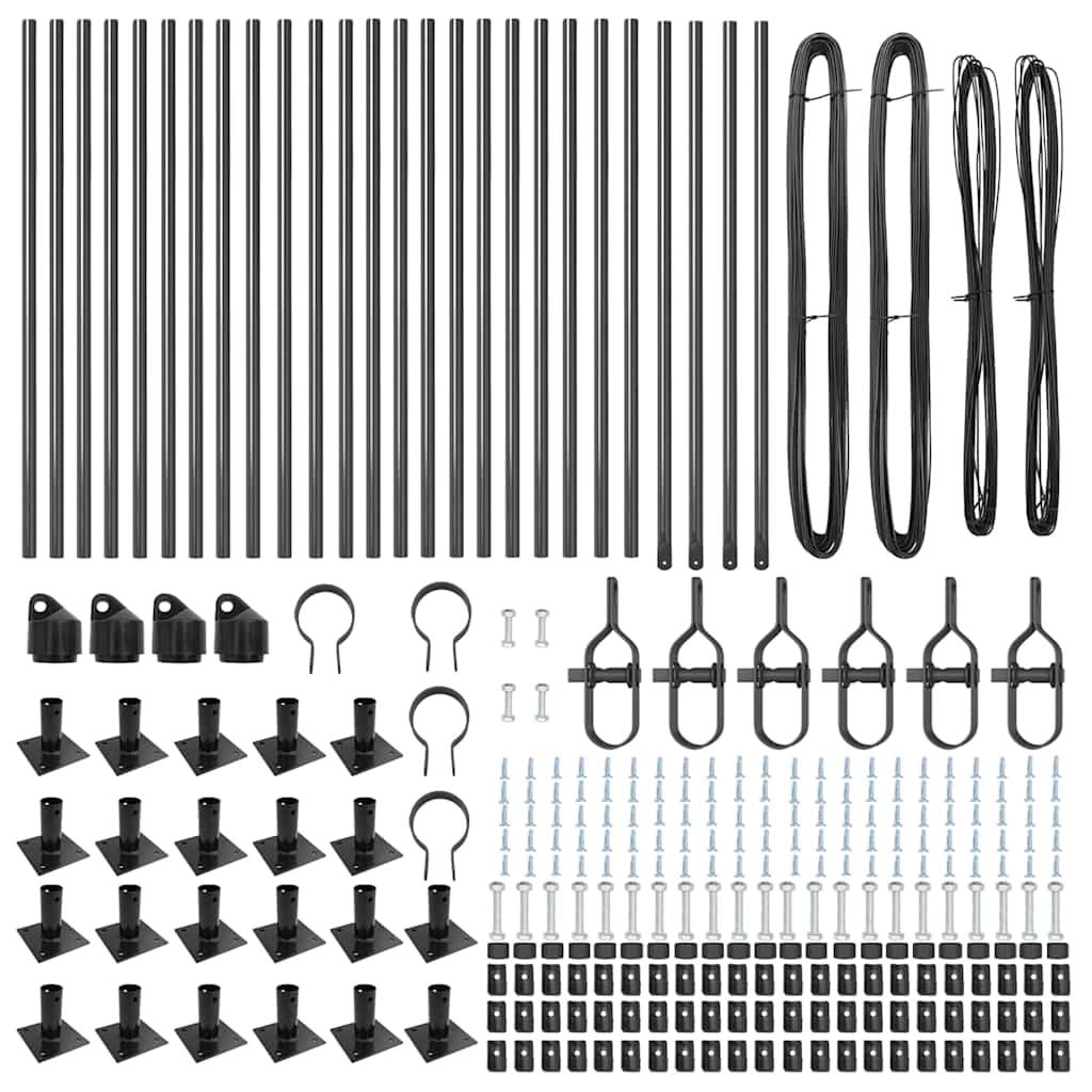 Fence Post Other 26 pcs Silver 3.2 x 3.2 x 110 cm Steel