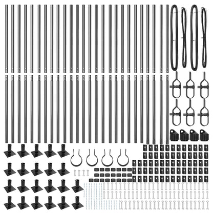Fence Post Other 26 pcs Silver 3.2 x 3.2 x 68.5 cm Steel
