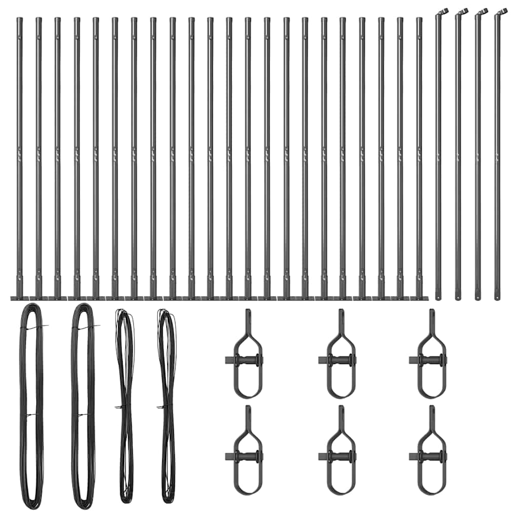 Fence Post Other 26 pcs Silver 3.2 x 3.2 x 78.5 cm Steel