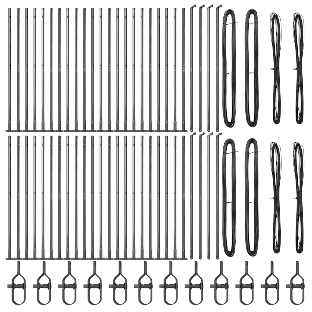 Fence Post Other 52 pcs Silver 3.2 x 3.2 x 78.5 cm Steel