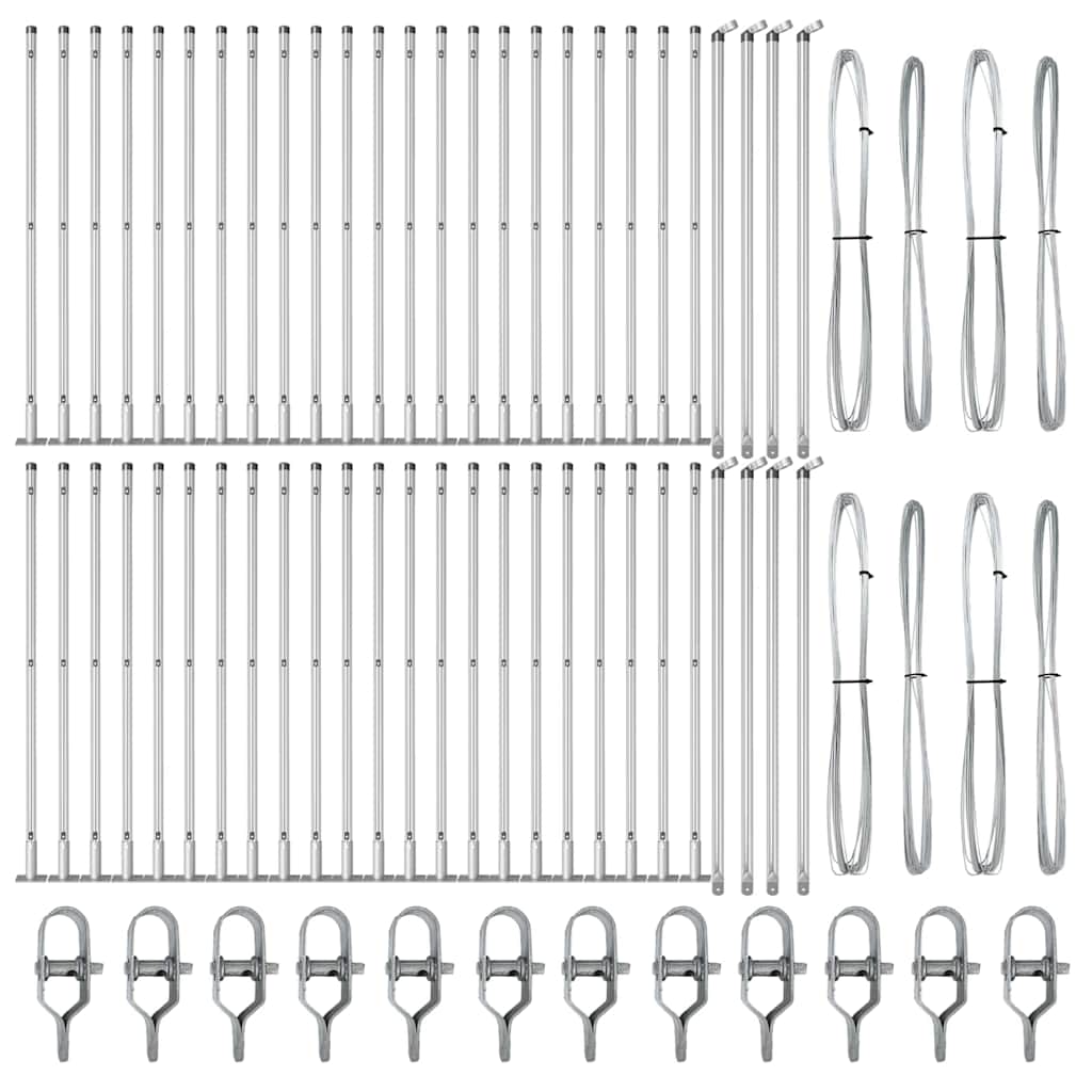 Fence Post Other 52 pcs Silver 3.2 x 3.2 x 50 cm Steel