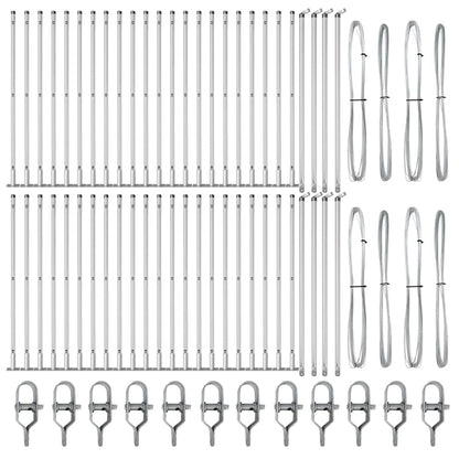 Fence Post Other 52 pcs Silver 3.2 x 3.2 x 50 cm Steel