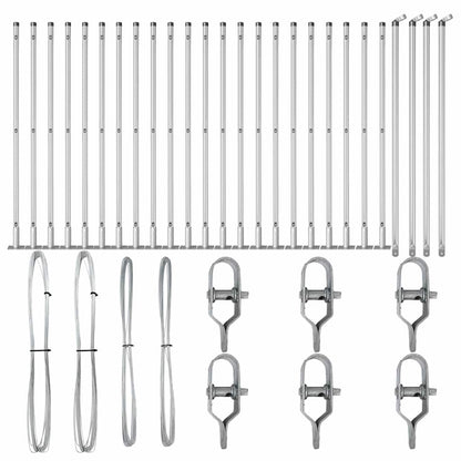 Fence Post Other 26 pcs Silver 3.2 x 3.2 x 70 cm Steel