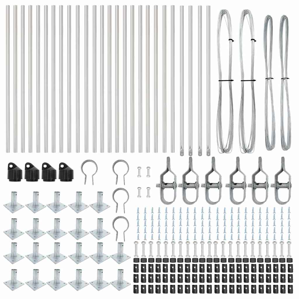Fence Post Other 26 pcs Silver 3.2 x 3.2 x 70 cm Steel