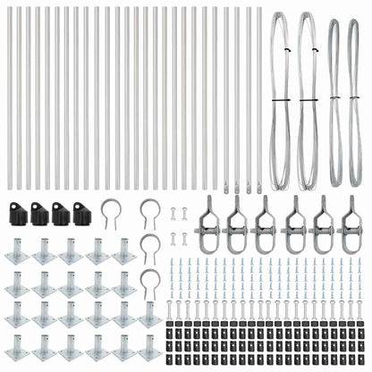 Fence Post Other 26 pcs Silver 3.2 x 3.2 x 70 cm Steel