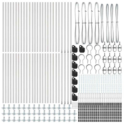 Fence Post Other 52 pcs Silver 3.2 x 3.2 x 70 cm Steel